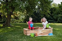 Sandpit with protecting cover - natural