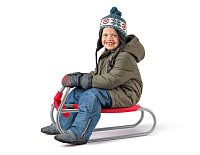 Metal sledge, silver/red