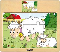 Puzzle set – various animals, displ. 12pcs