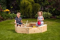 Sandpit with protecting cover - natural