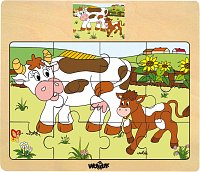 Puzzle set – various animals, displ. 12pcs