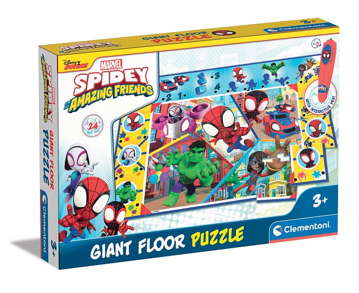 Clementoni Puzzles - Velké podlahové puzzle MARVEL s interaktivním perem
