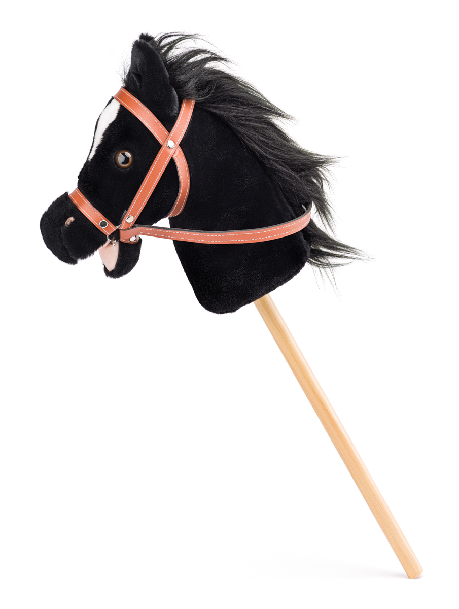 Hobby horse  Baron, černý kůň na tyči se zvuky