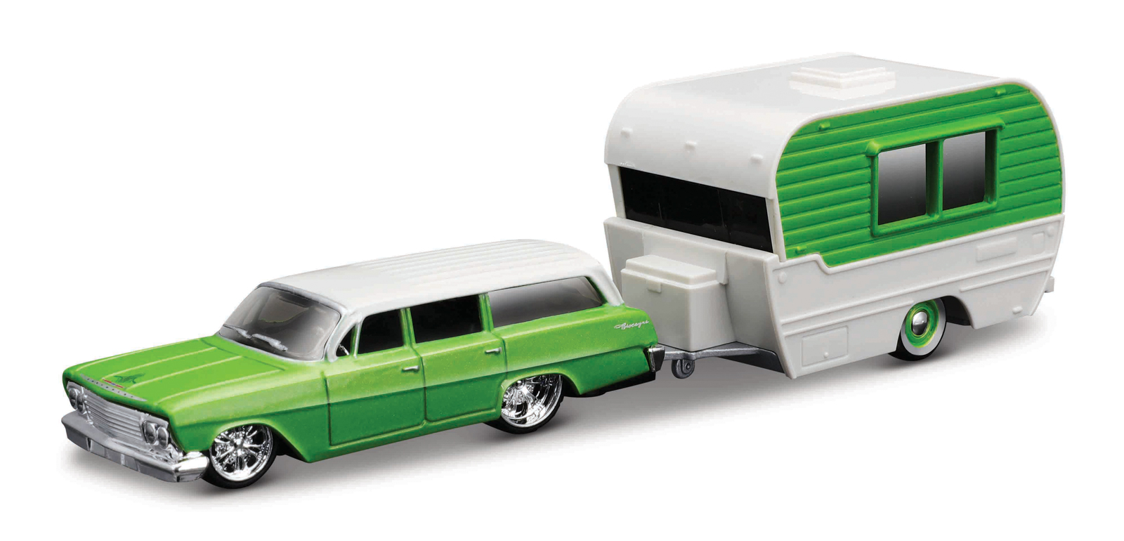 Maisto - Design Tow & Go, 1962 Chevrolet Biscayne Wagon Classic Craft, 1:64 101211368WG