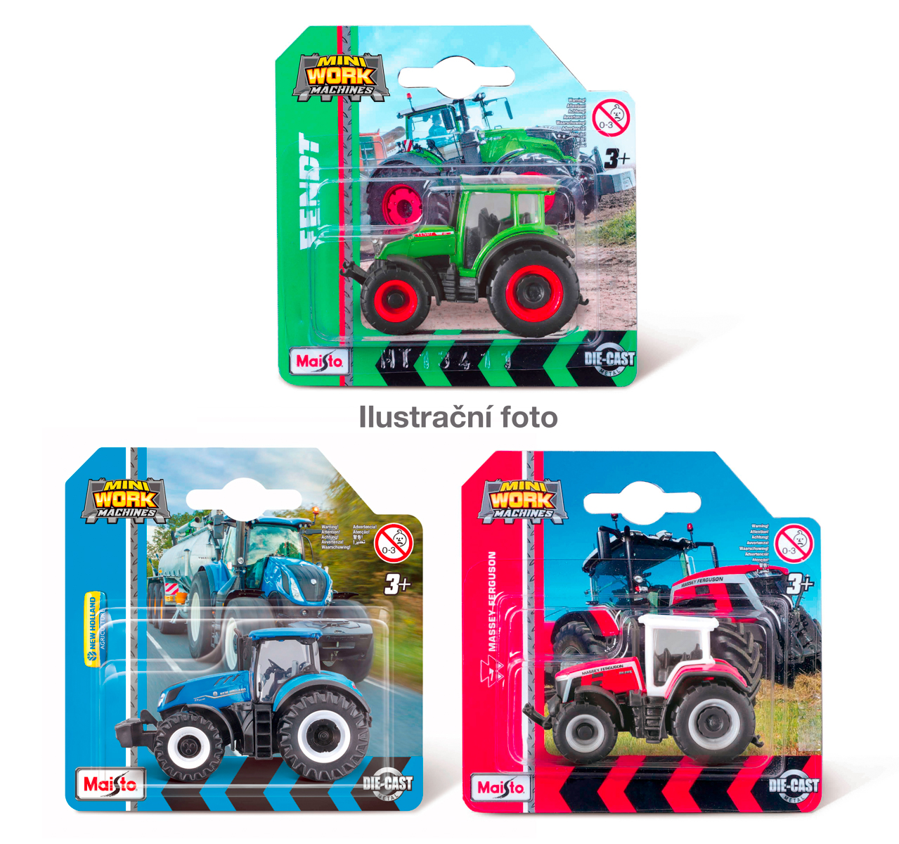 Maisto - Mini Work Machines Tractors 3´´, assort, blister