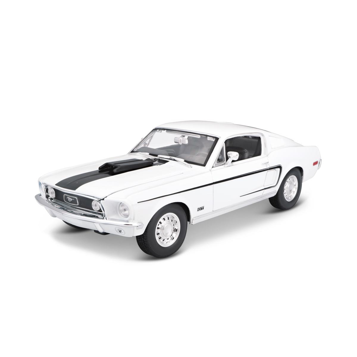 Maisto - 1968 Ford Mustang GT Cobra Jet, biela, 1:18 101231167W