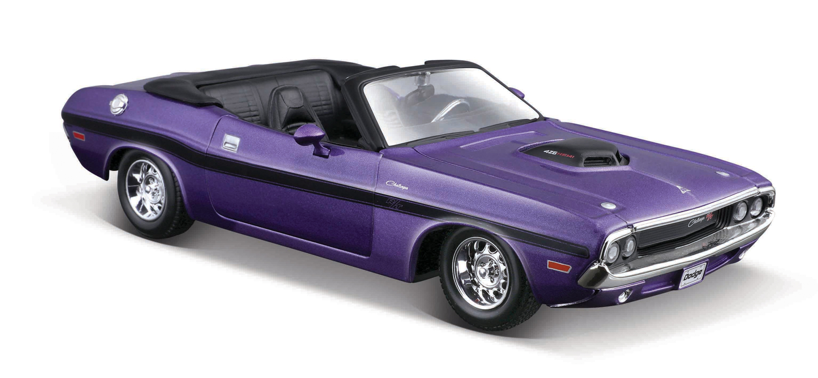 Maisto - 1970 Dodge Challenger R/T Convertible, metal fialová, 1:24 101231264