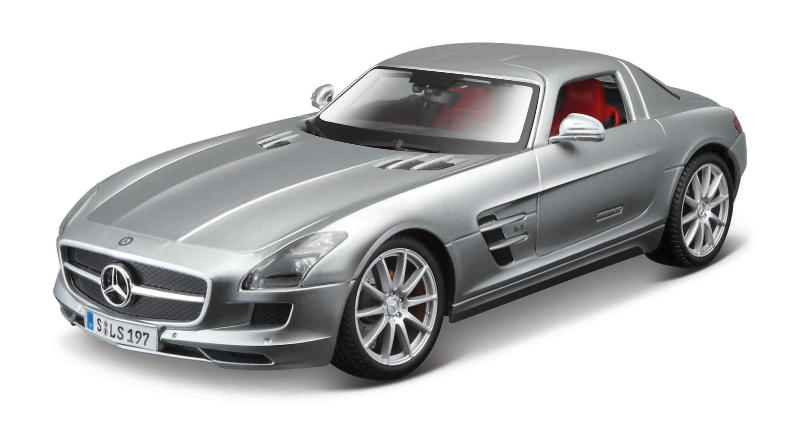 Maisto - Mercedes-Benz SLS AMG, strieborná, 1:18 101231389