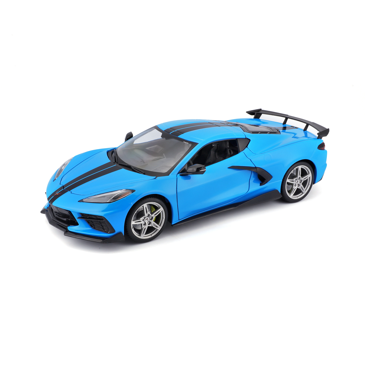 Maisto - 2020 Chevrolet Corvette Stingray Coupe (High Wing), modrá, 1:18