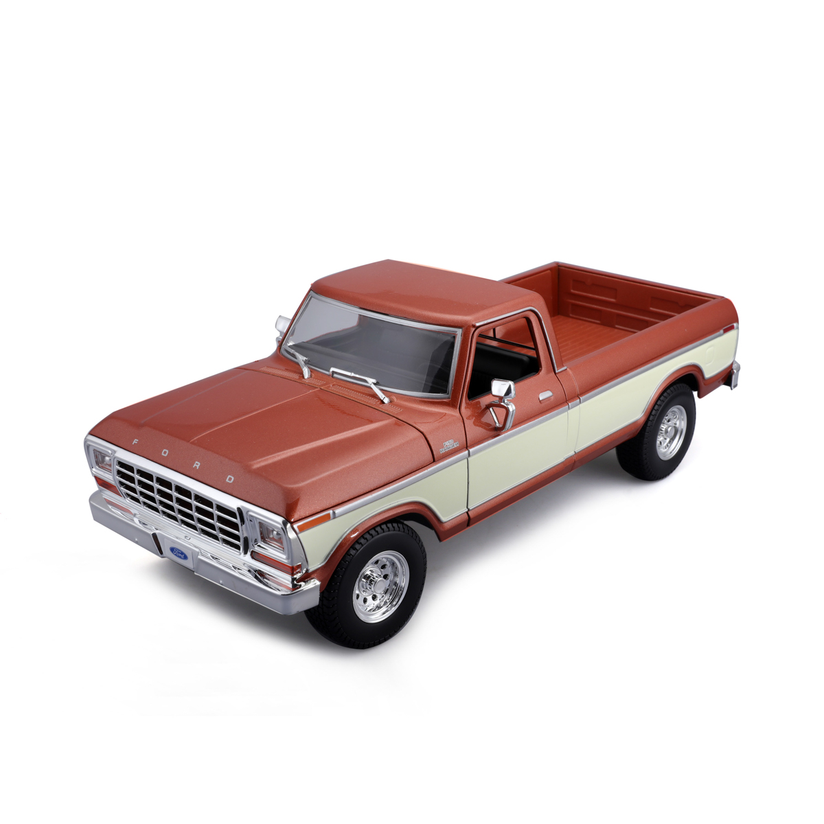 Maisto - 1979 Ford F150 Pick-up, metal hnedá, krémová, 1:18 101231462BR