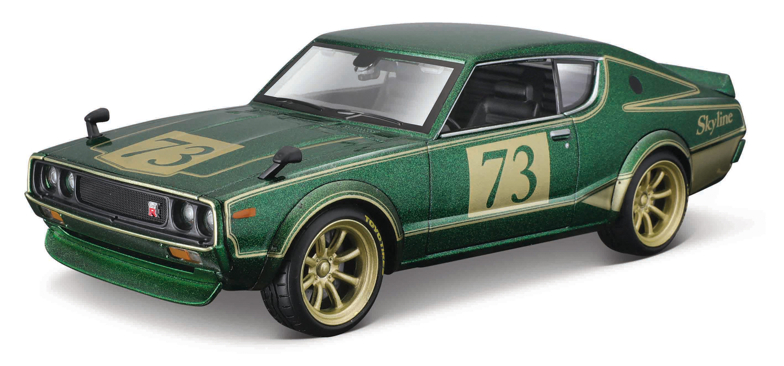 Maisto - 1973 Nissan Skyline 2000GT-R (KPGC 110),  zelená, Tokyo Mods, 1:24