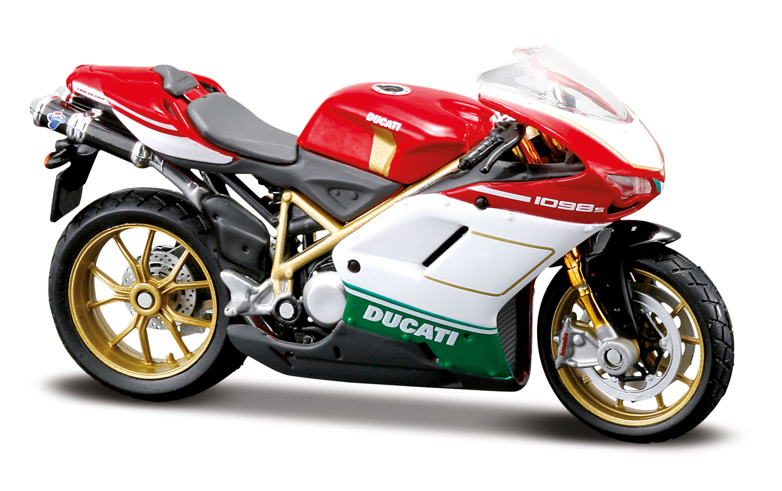 Maisto - Motocykel, Ducati 1098 S Tricolore, 1:18 101239300-07024