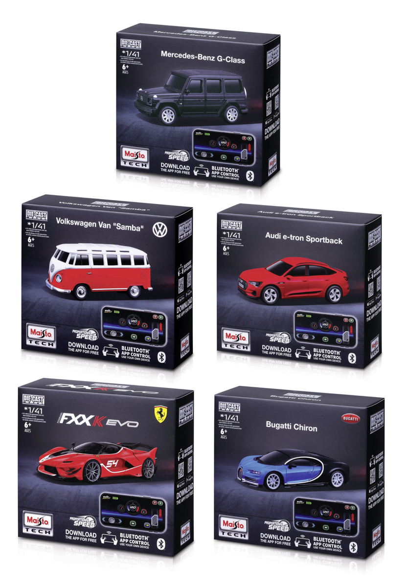 Maisto RC - DIE-CAST METAL so svetlami, 1:41, 2,4 GHz, USB, XTR, Bluetooth 5.0, assort 101282650