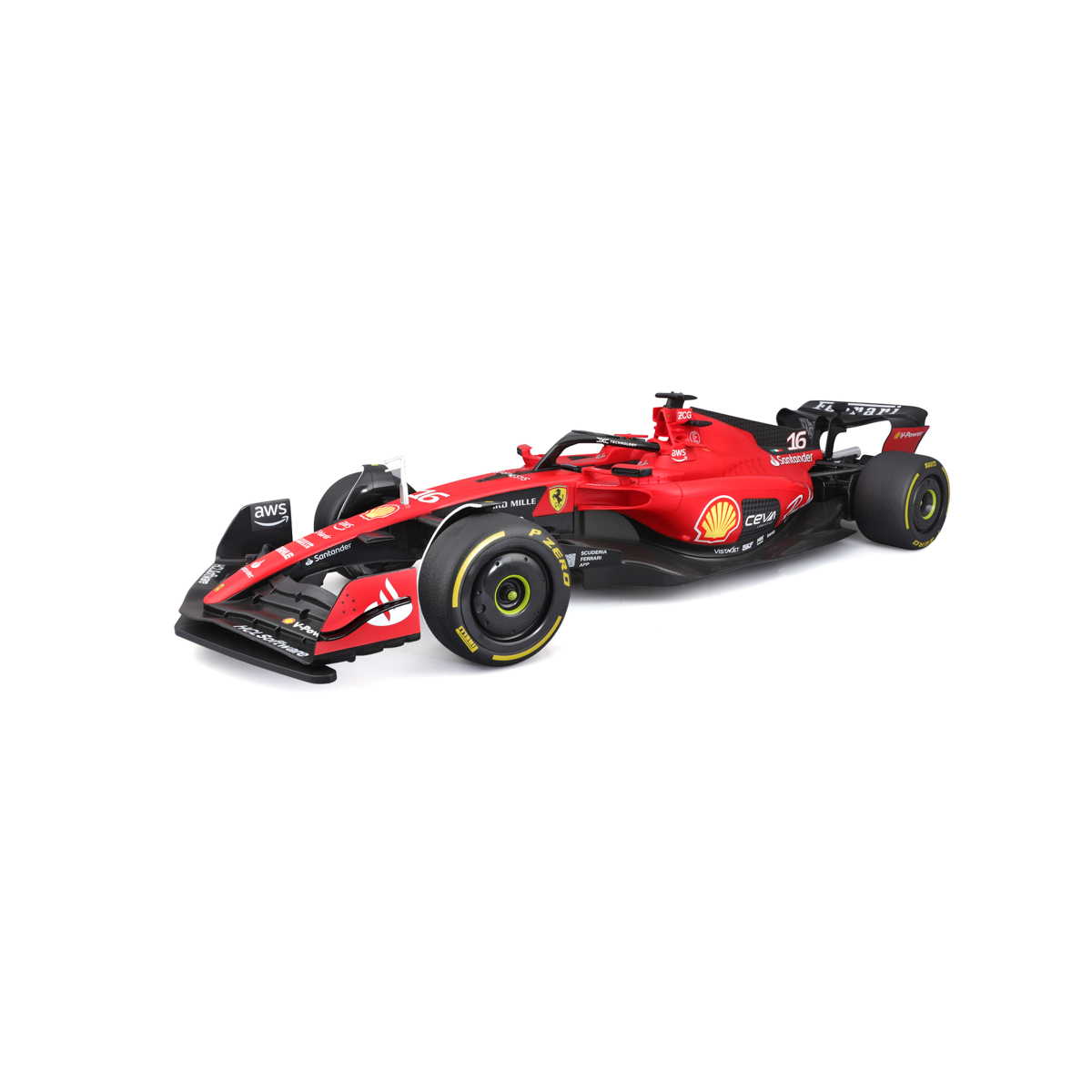 Maisto RC - 1:10 RC FORMULA RACING FERRARI SF-23 (16 Charles Leclerc) so zvukmi, XTR, 2,4 GHz, USB 101282771-16