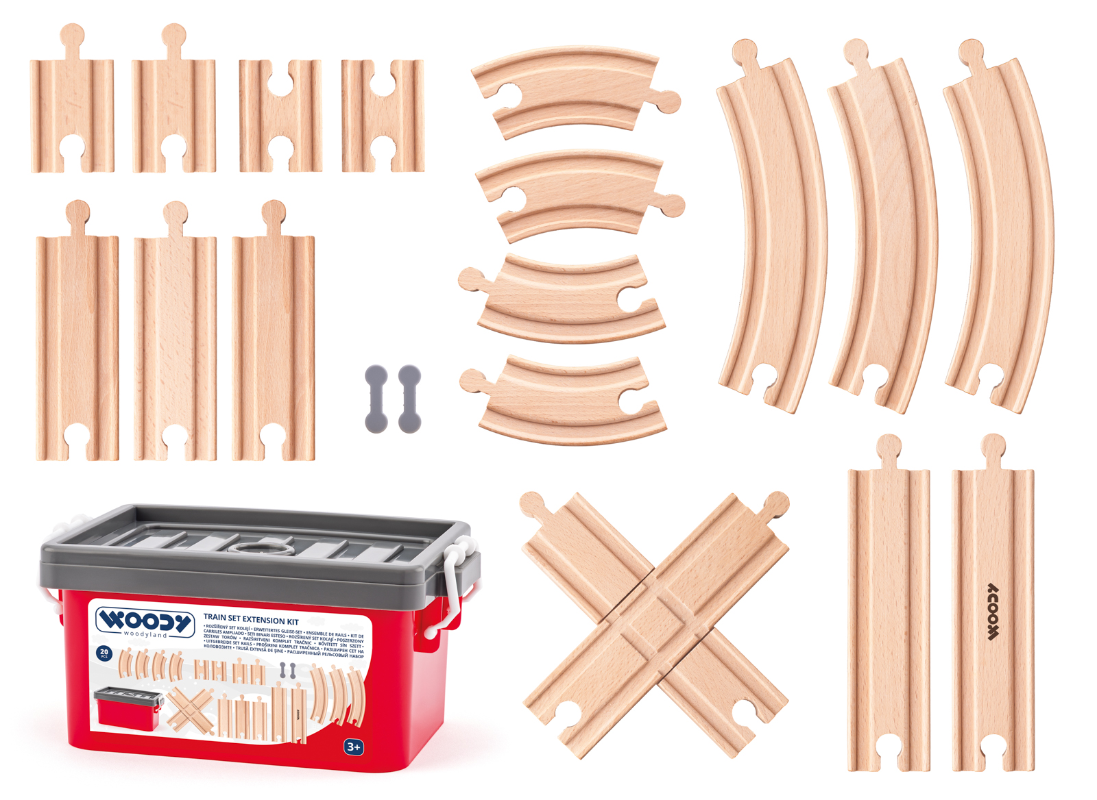 Set kolejí v plastovém boxu, 20ks 102192108