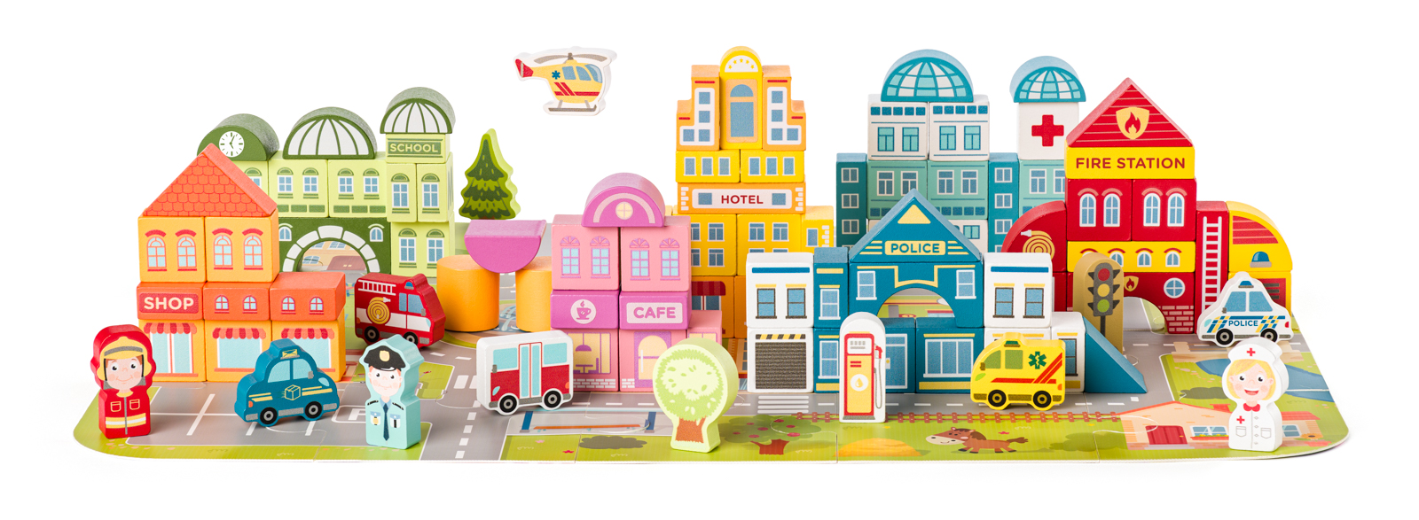 Stavebnica kocky Mesto vo vedierku, 115 ks 102192140