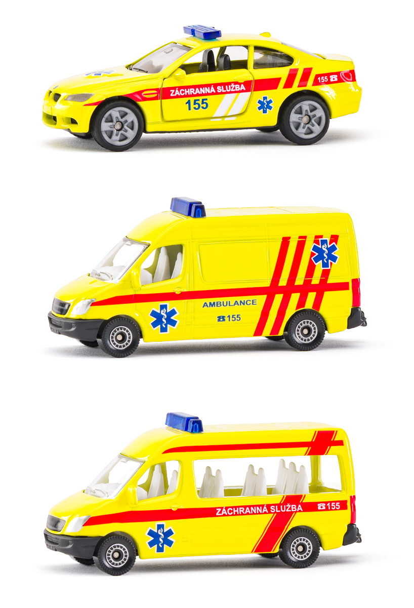 SIKU slovenská verzia - set ambulancie sada 3 áut 1043182506100