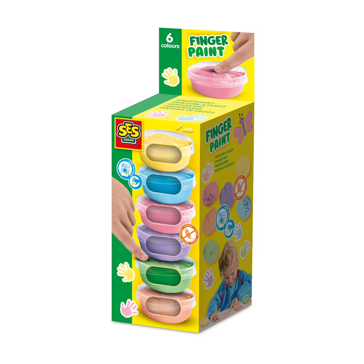 Prstové barvy pastelové - malé kalíšky 6 x 45ml