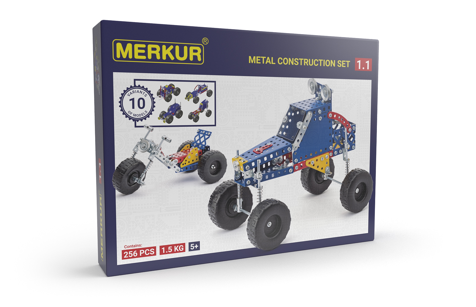 Merkur 1.1 Stavebnice vozidel, 256 dílků, 10 modelů