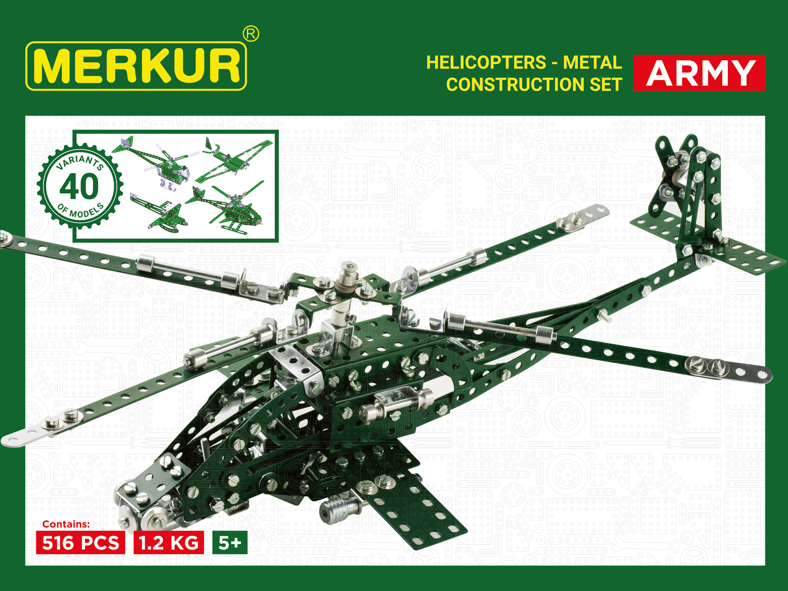 Merkur Helikopter Set, 515 dílů, 40 modelů