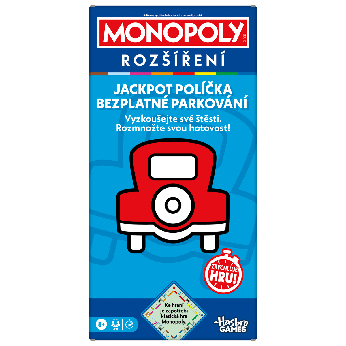 HASBRO - MONOPOLY ROZŠÍRENIE JACKPOT, bezplatné parkovanie CZ verzia 1120G0718