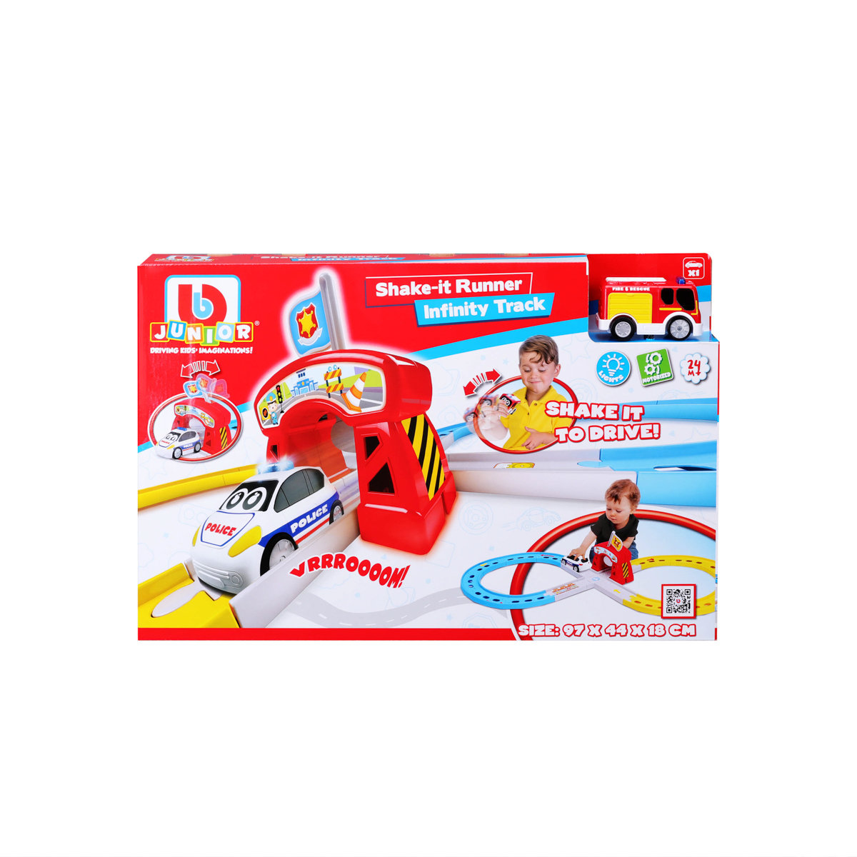 BB Junior - Pretekárska dráha Ferrari s autíčkom - Hasiči 112116-88618